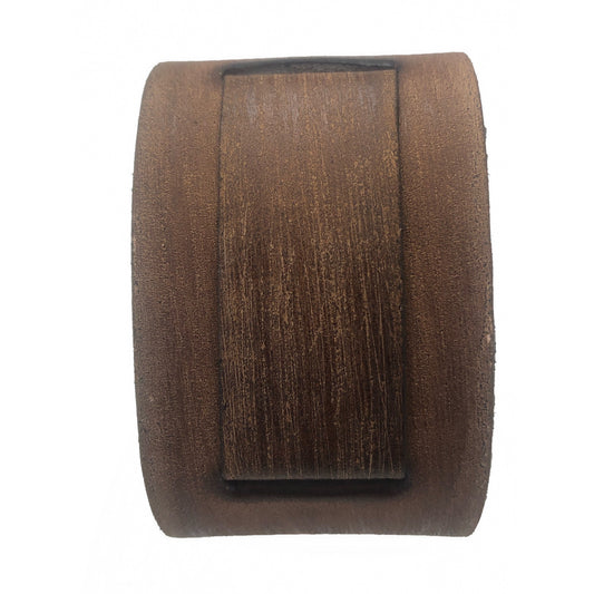 Brown Leather Wide Cuff