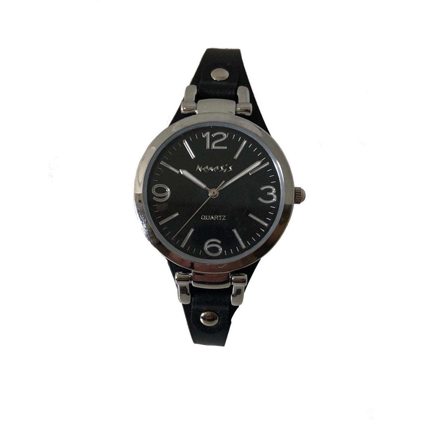 Classic Ladies Black Watch with Slim Black Leather Band NS215K